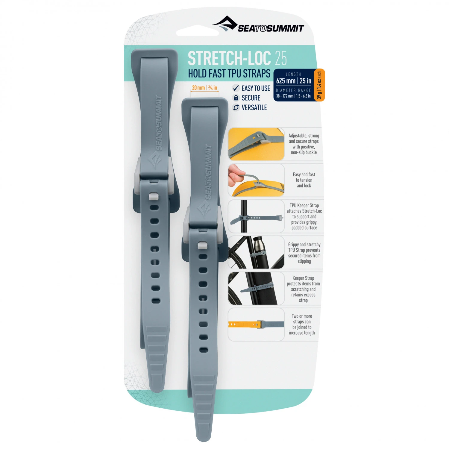 Sea To Summit Stretch-Loc 25 2-Pack - Spanngurt 4 Sea To Summit Stretch-Loc 25 2-Pack - Spanngurt – Bild 2